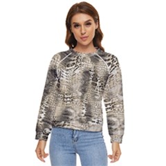 Luxury Snake Print Women s Long Sleeve Raglan Tee