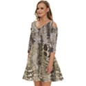 Luxury Snake Print Shoulder Cut Out Zip Up Dress View2