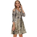 Luxury Snake Print Shoulder Cut Out Zip Up Dress View3