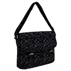 Pixel Grid Dark Black And White Pattern Buckle Messenger Bag by dflcprintsclothing