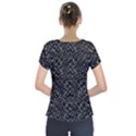 Pixel Grid Dark Black And White Pattern Short Sleeve Front Detail Top View2