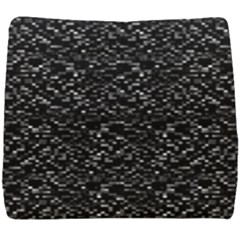 Pixel Grid Dark Black And White Pattern Seat Cushion by dflcprintsclothing