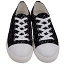 Pixel Grid Dark Black And White Pattern Men s Low Top Canvas Sneakers View1