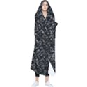 Pixel Grid Dark Black And White Pattern Wearable Blanket View1