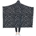 Pixel Grid Dark Black And White Pattern Wearable Blanket View2