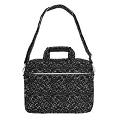 Pixel Grid Dark Black And White Pattern Macbook Pro Shoulder Laptop Bag (large)