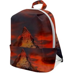 Switzerland-zermatt-mountains-snow- Zip Up Backpack by Amaryn4rt