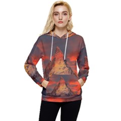 Switzerland-zermatt-mountains-snow- Women s Lightweight Drawstring Hoodie