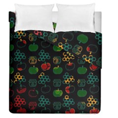 Apples Honey Honeycombs Pattern Duvet Cover Double Side (queen Size) by Amaryn4rt