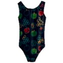 Apples Honey Honeycombs Pattern Kids  Cut-Out Back One Piece Swimsuit View1