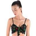 Apples Honey Honeycombs Pattern Woven Tie Front Bralet View1