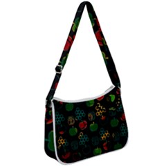 Apples Honey Honeycombs Pattern Zip Up Shoulder Bag by Amaryn4rt