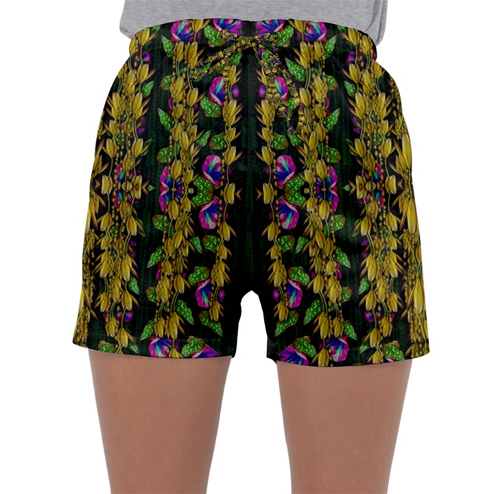 Fanciful Fantasy Flower Forest Sleepwear Shorts