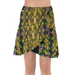 Fanciful Fantasy Flower Forest Wrap Front Skirt by pepitasart