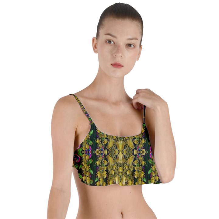 Fanciful Fantasy Flower Forest Layered Top Bikini Top 