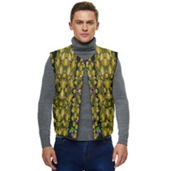 Fanciful Fantasy Flower Forest Men s Short Button Up Puffer Vest	 by pepitasart