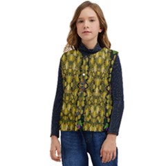 Fanciful Fantasy Flower Forest Kid s Short Button Up Puffer Vest	 by pepitasart