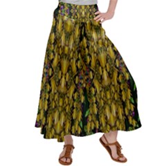 Fanciful Fantasy Flower Forest Satin Palazzo Pants by pepitasart