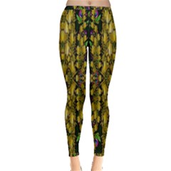 Fanciful Fantasy Flower Forest Inside Out Leggings by pepitasart