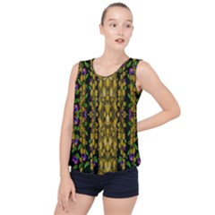 Fanciful Fantasy Flower Forest Bubble Hem Chiffon Tank Top by pepitasart