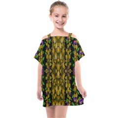 Fanciful Fantasy Flower Forest Kids  One Piece Chiffon Dress by pepitasart