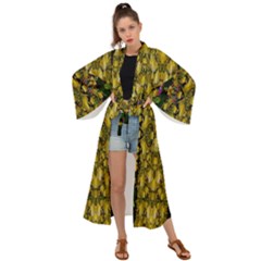 Fanciful Fantasy Flower Forest Maxi Kimono by pepitasart