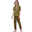 Fanciful Fantasy Flower Forest Kids  Satin Short Sleeve Pajamas Set View1