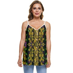 Fanciful Fantasy Flower Forest Casual Spaghetti Strap Chiffon Top by pepitasart