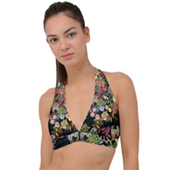 Tropical Pattern Halter Plunge Bikini Top by CoshaArt