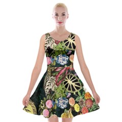 Tropical Pattern Velvet Skater Dress by CoshaArt