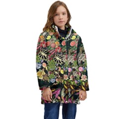 Tropical Pattern Kid s Hooded Longline Puffer Jacket by CoshaArt