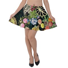 Tropical Pattern Velvet Skater Skirt by CoshaArt