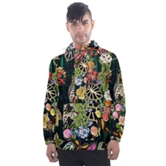 Tropical Pattern Men s Front Pocket Pullover Windbreaker by CoshaArt