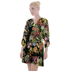 Tropical Pattern Open Neck Shift Dress by CoshaArt