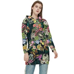 Tropical Pattern Women s Long Oversized Pullover Hoodie by CoshaArt