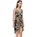 Tropical Pattern Wrap Frill Dress View3