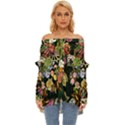 Tropical Pattern Off Shoulder Chiffon Pocket Shirt View1