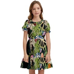 Tropical Pattern Kids  Puff Sleeved Dress by CoshaArt