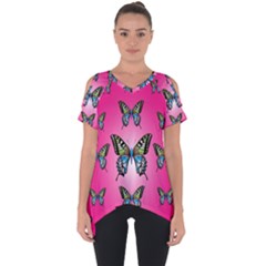 Butterfly Cut Out Side Drop Tee by Dutashop