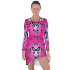 Butterfly Asymmetric Cut-out Shift Dress