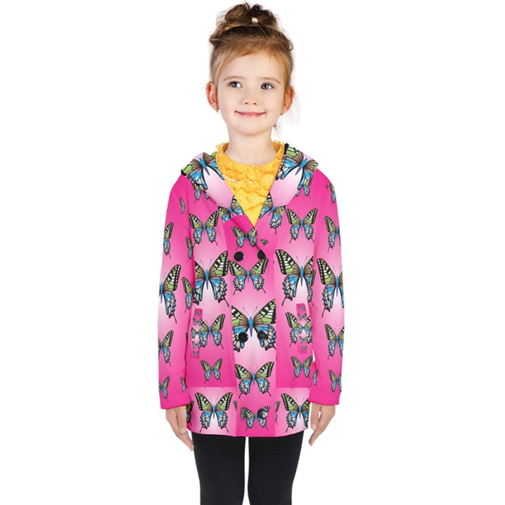 Butterfly Kids  Double Breasted Button Coat