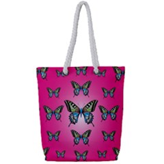 Butterfly Full Print Rope Handle Tote (small)