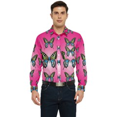 Butterfly Men s Long Sleeve Pocket Shirt  by Dutashop