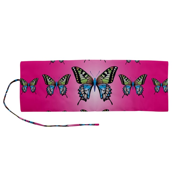 Butterfly Roll Up Canvas Pencil Holder (M)