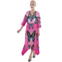 Butterfly Quarter Sleeve Wrap Front Maxi Dress View1