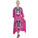 Butterfly Quarter Sleeve Wrap Front Maxi Dress View2