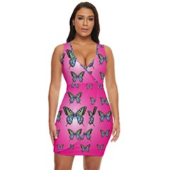 Butterfly Draped Bodycon Dress