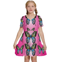 Butterfly Kids  Short Sleeve Tiered Mini Dress by Dutashop