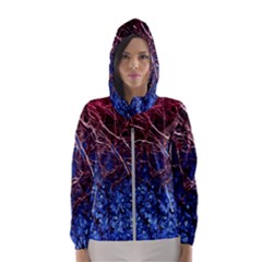 Autumn Fractal Forest Background Women s Hooded Windbreaker