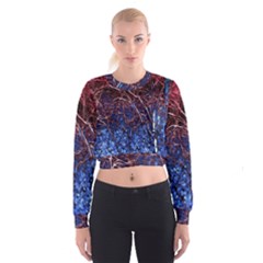 Autumn Fractal Forest Background Cropped Sweatshirt by Amaryn4rt